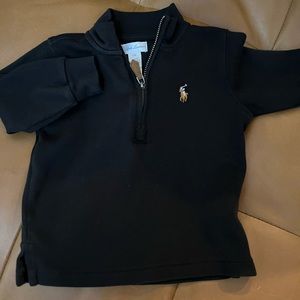 Ralph Lauren Toddler Boys Quarter Zip, Black 12 months